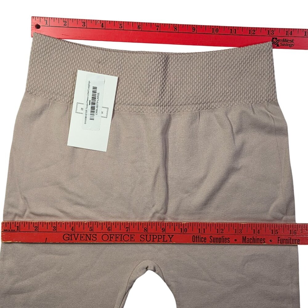 Ninexis Fleece Leggings Womens Large Taupe High-Waisted Textured Yoga New Tags - Picture 8 of 9